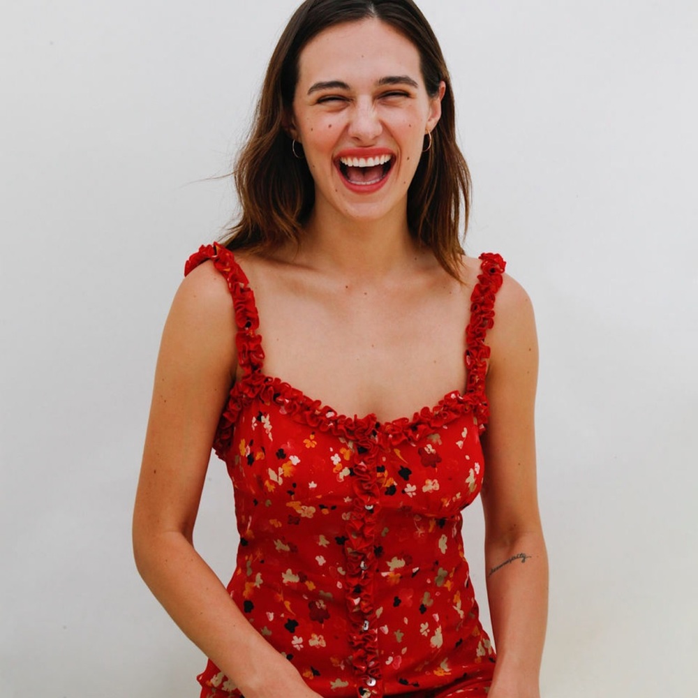 Réalisation Par The Julia red Rouge Fleur XS mini dress, like new